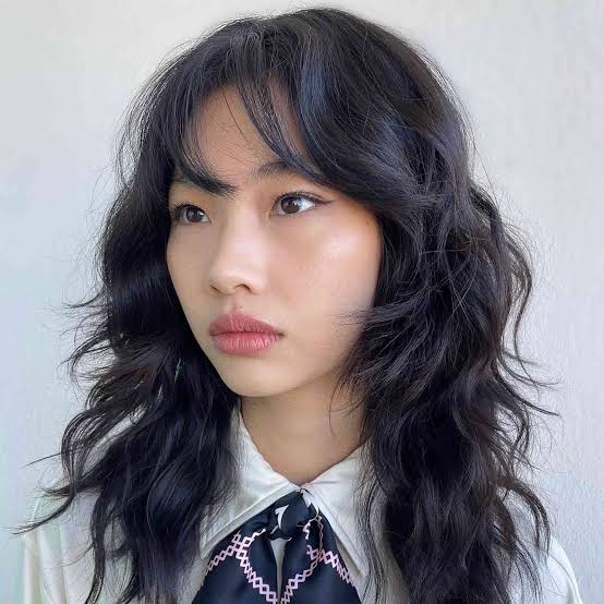 Mid-Back Dark Brown Shag With Blonde Highlights — Shag Haircut