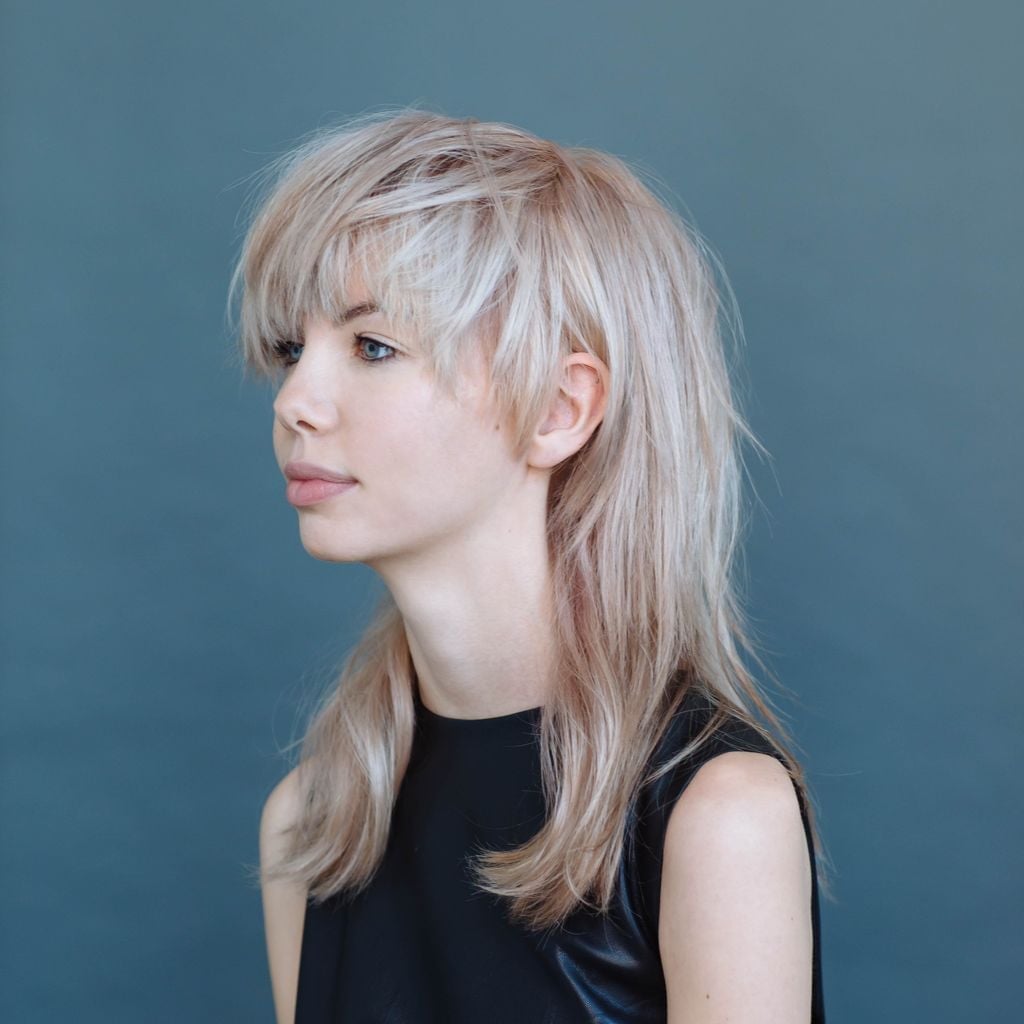 Collarbone Ash Blonde Shag With Face-Framing Bangs — Shag Haircut