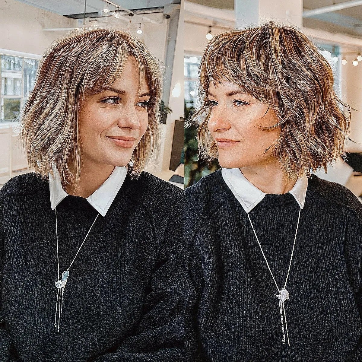 Collarbone Layered Shaggy Bob With Balayage Collarbone Layered Shaggy Bob With Balayage