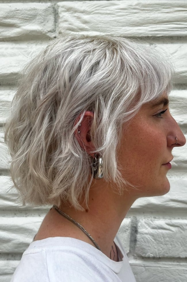 Icy Platinum Blonde Shaggy Bob Icy Platinum Blonde Shaggy Bob