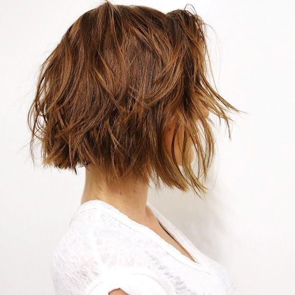 Side Part Chin Length Shaggy Bob Side Part Chin Length Shaggy Bob