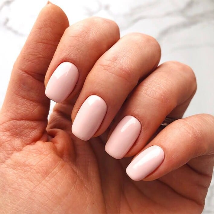 Sheer Milky Pink Soft Square Nails Sheer Milky Pink Soft Square Nails — Short Acrylic Nails