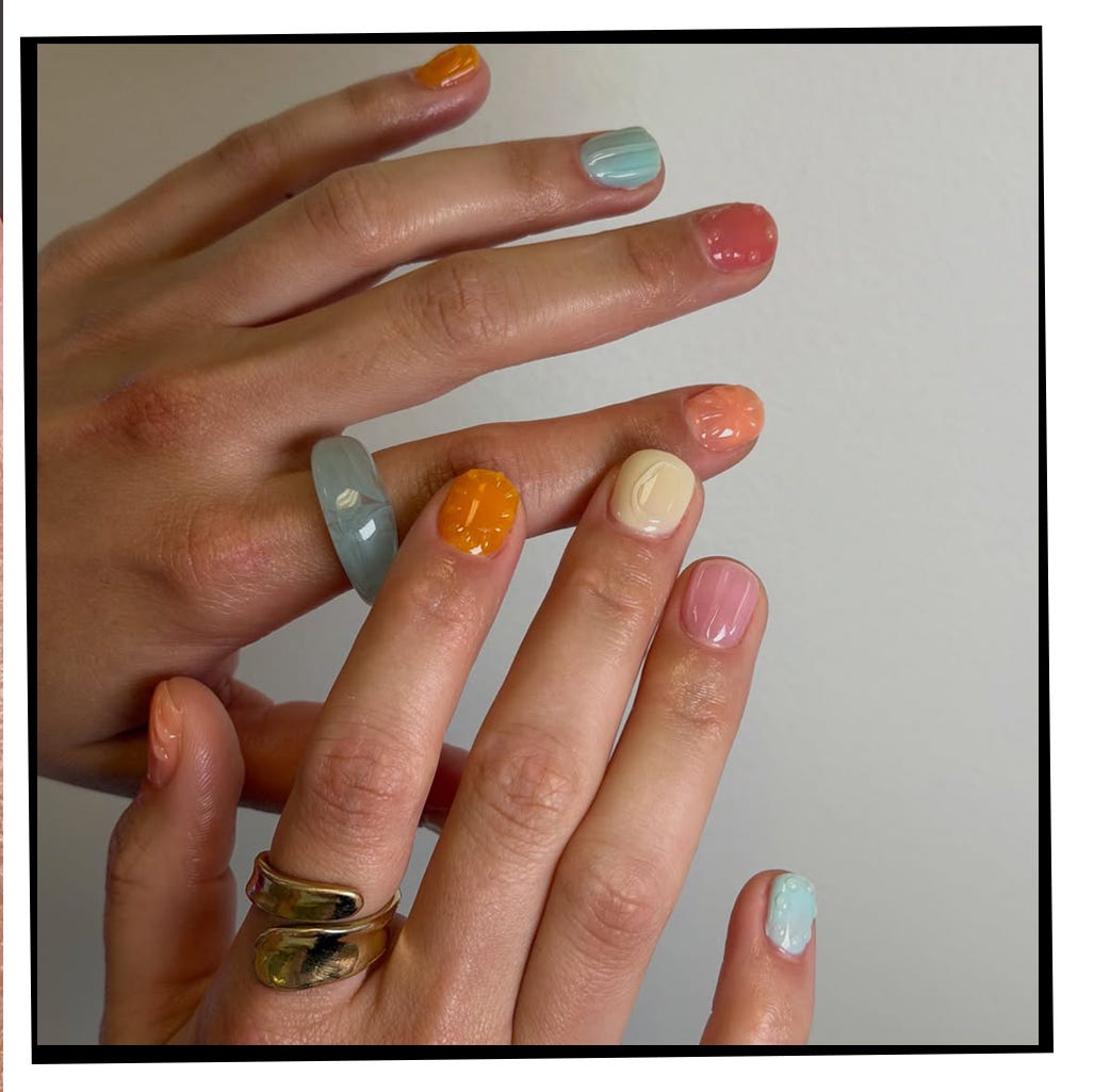 Assorted Pastel Short Oval Nails Assorted Pastel Short Oval Nails — Short Nails