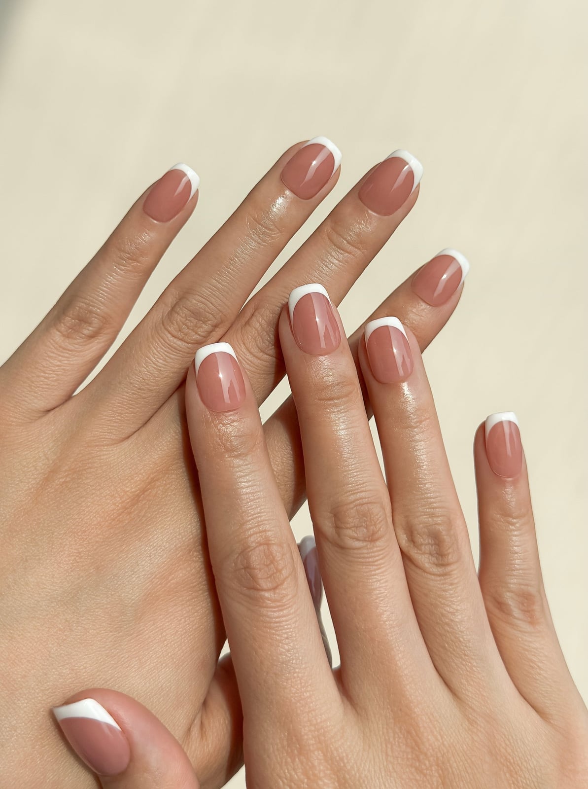 Short Square Classic French Nails Short Square Classic French Nails — Short Press On Nails