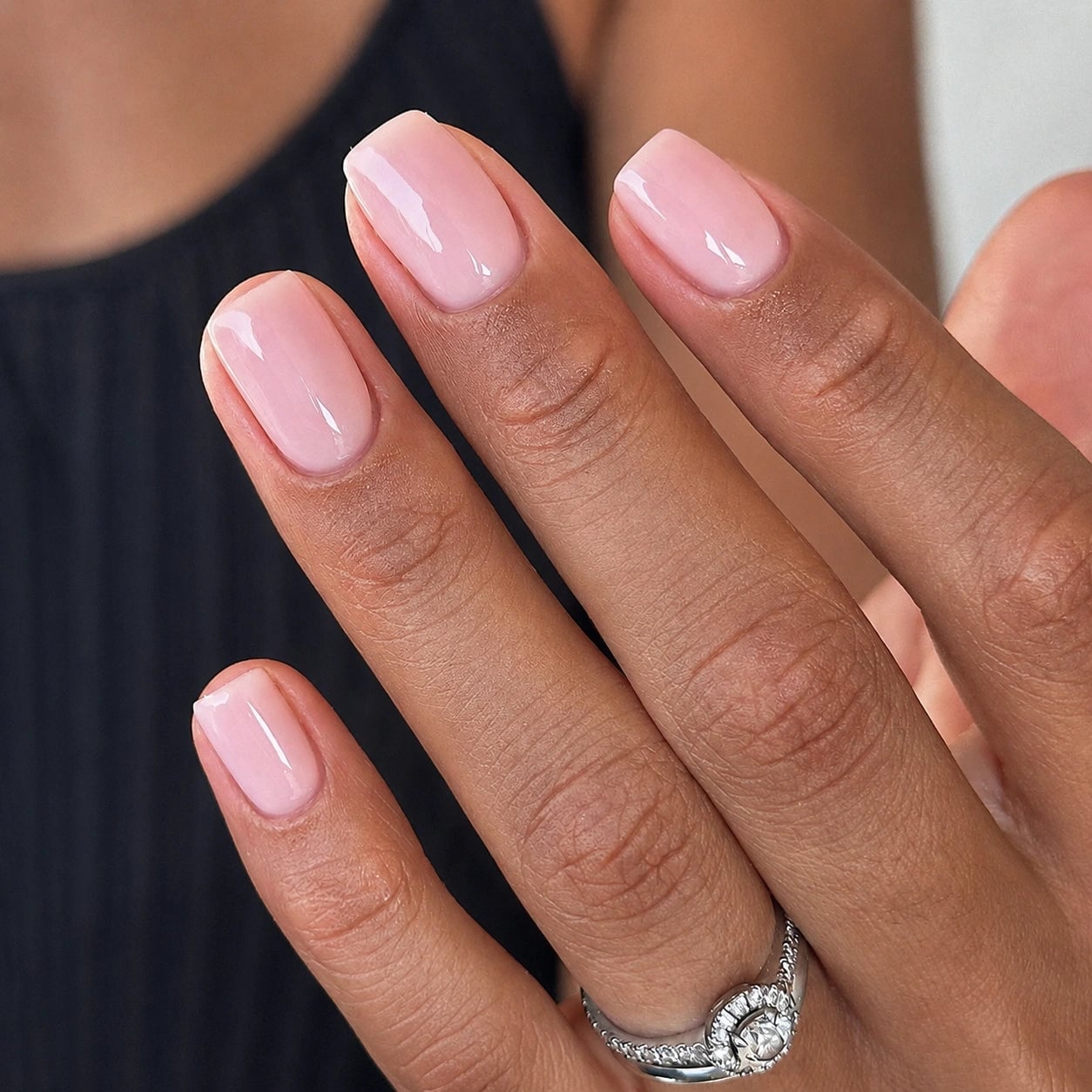 Short Square Glossy Blush Pink Nails Short Square Glossy Blush Pink Nails — Short Press On Nails