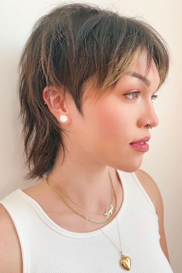Chin Length Shag With Mullet-Inspired Layers — Short Shag