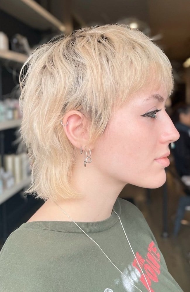 Ear Length Shag With Short Textured Bangs — Short Shag