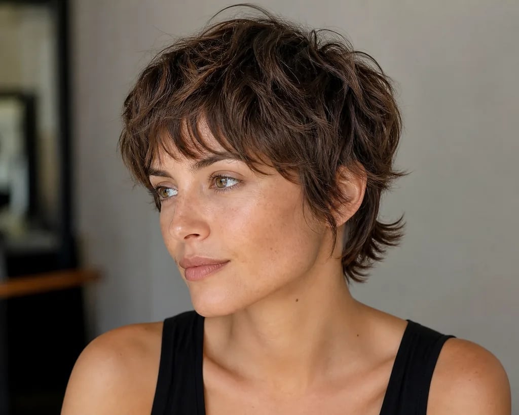 Ash Blonde Collarbone Shag With Wispy Bangs — Short Shag