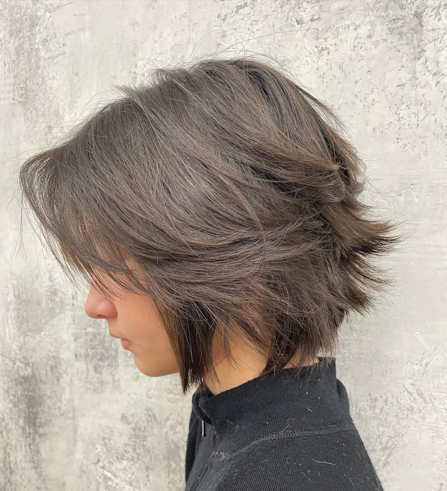 Dark Brown Wolf Cut With Soft Fringe Dark Brown Wolf Cut With Soft Fringe — Short Wolf Cut