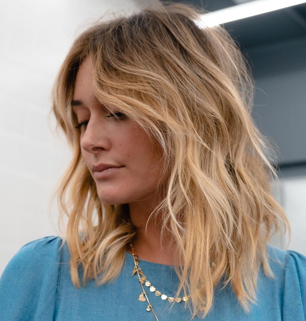 Ash Blonde Layered Shag With Wispy Pieces Ash Blonde Layered Shag With Wispy Pieces — Shoulder Length Haircuts
