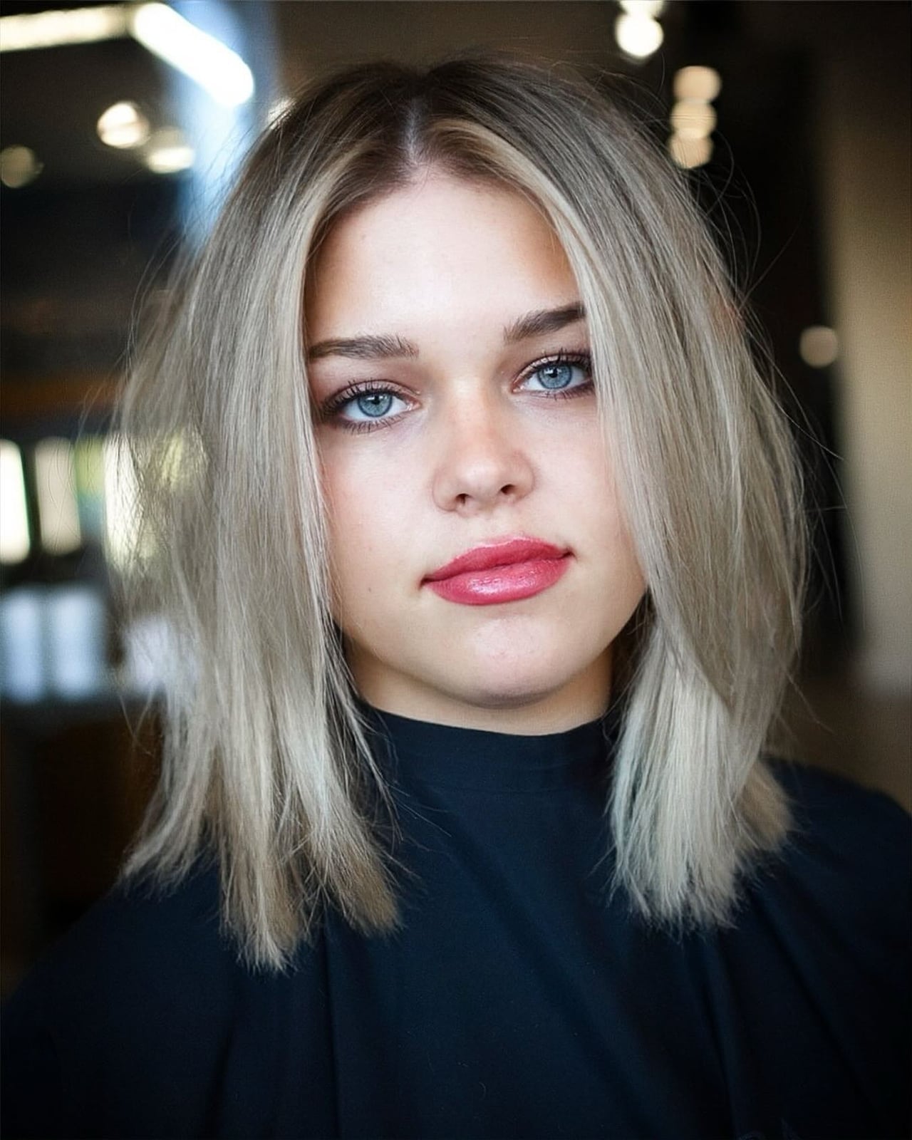 Ash Blonde With Highlights And Face-Framing Layers Ash Blonde With Highlights And Face-Framing Layers — Shoulder Length Haircuts