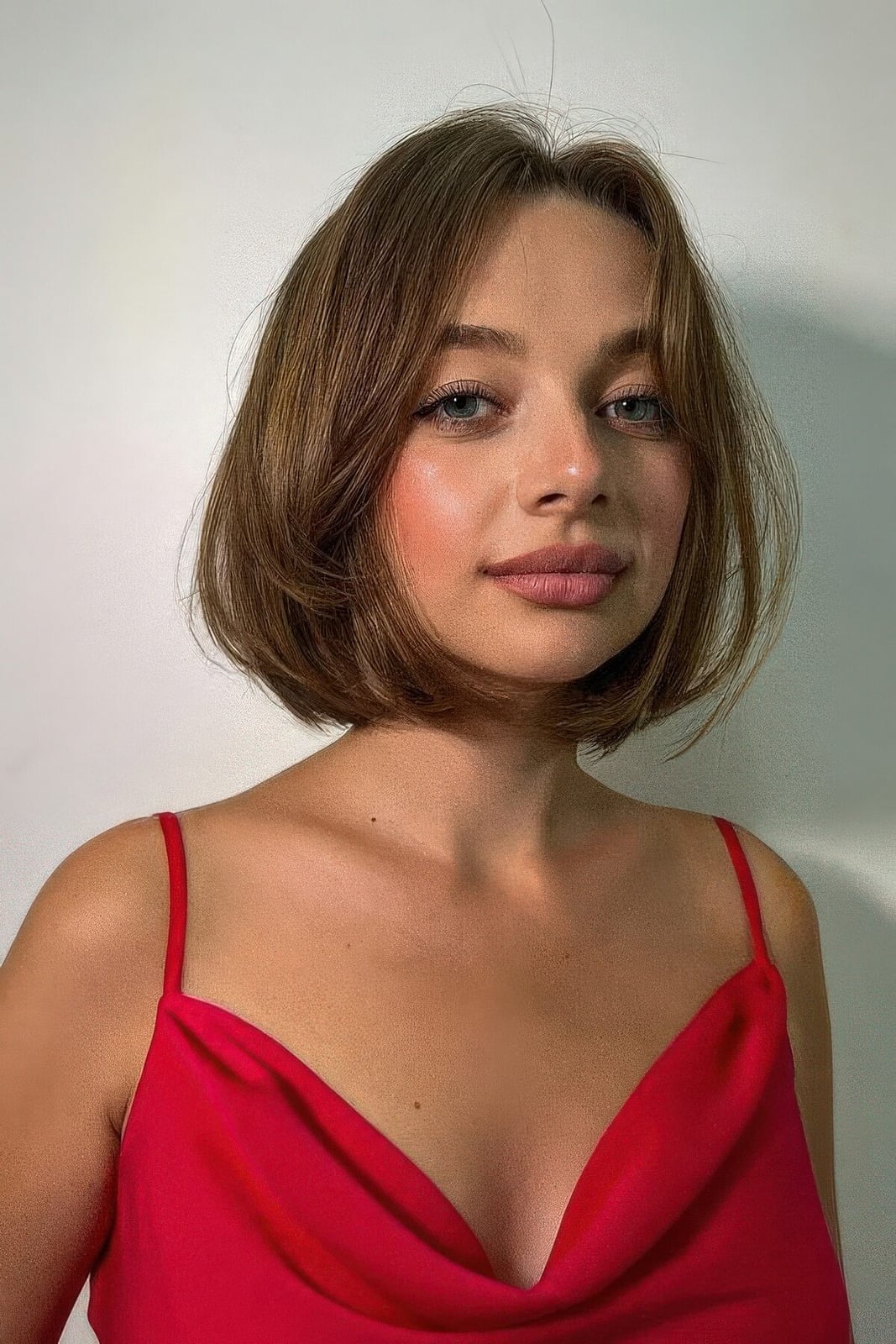 Light Brown Box Bob With Inward Bend — Soft Box Bob