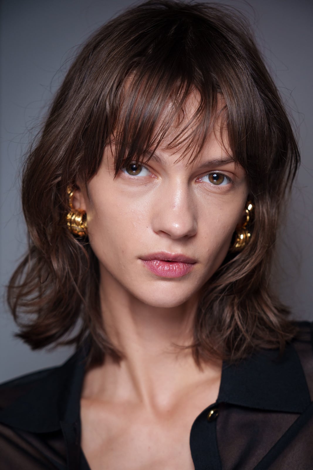 Medium Brown Shag Bob With Choppy Bangs — Soft Box Bob
