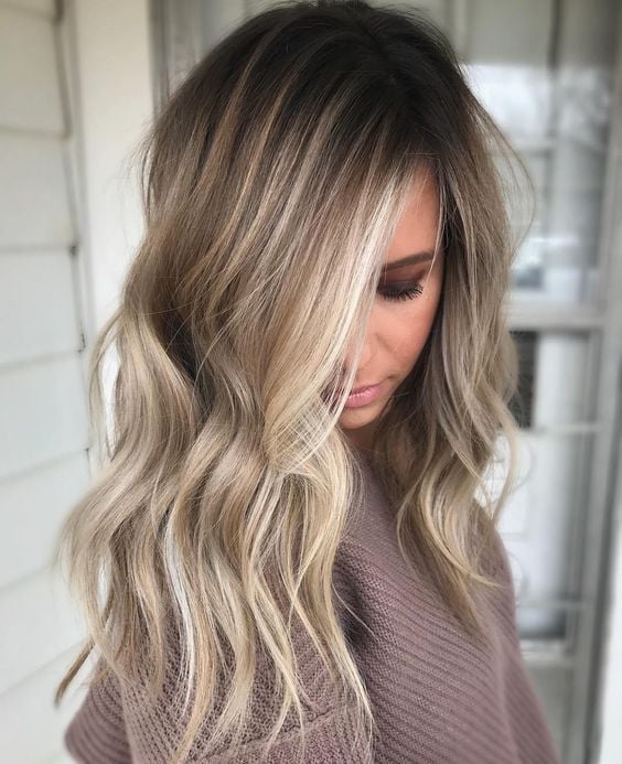 Mid-Back Dark Brown With Ash Beige Sombre Mid-Back Dark Brown With Ash Beige Sombre — Sombre Hair