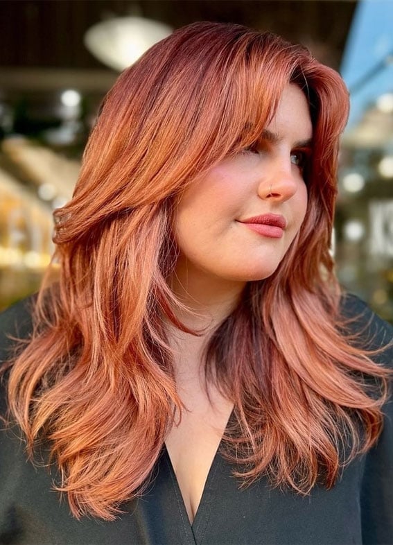 Shoulder Length Copper With Lighter Copper Sombre Shoulder Length Copper With Lighter Copper Sombre — Sombre Hair