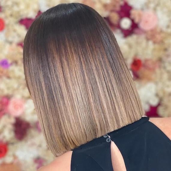 Collarbone Bob Dark Brown To Ash Blonde Sombre Collarbone Bob Dark Brown To Ash Blonde Sombre — Sombre Hair