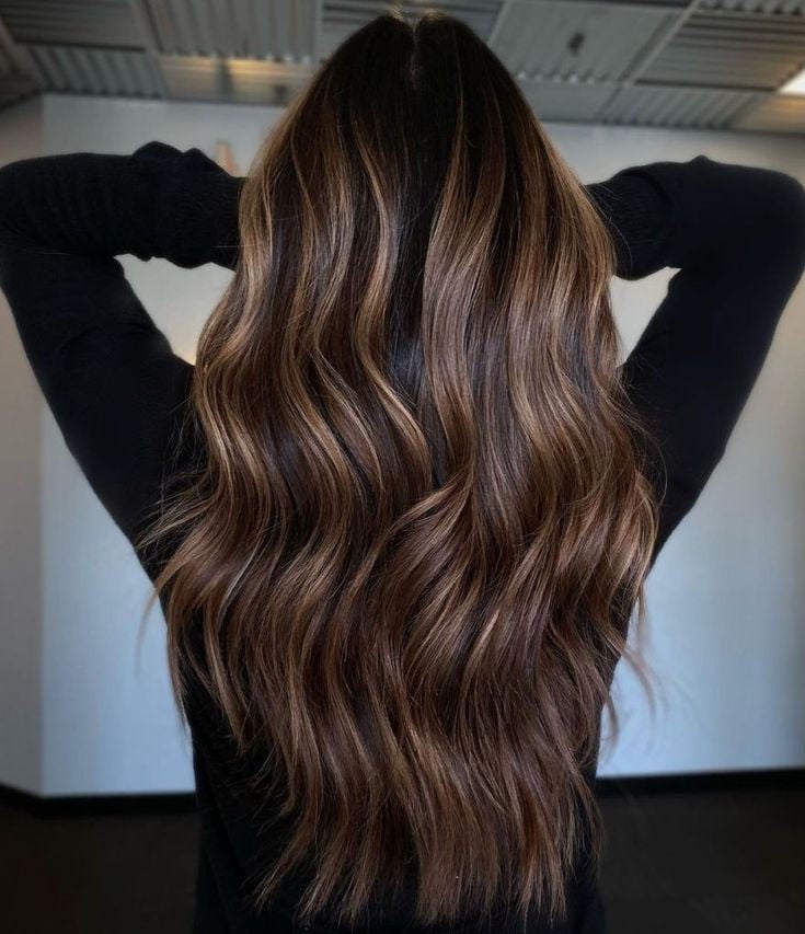 Mid-Back Dark Brown With Caramel Blonde Sombre, Low-Key Version Mid-Back Dark Brown With Caramel Blonde Sombre, Low-Key Version — Sombre Hair