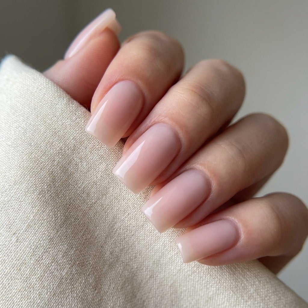 Sheer Nude Square Nails With Perfect Cuticles Sheer Nude Square Nails With Perfect Cuticles