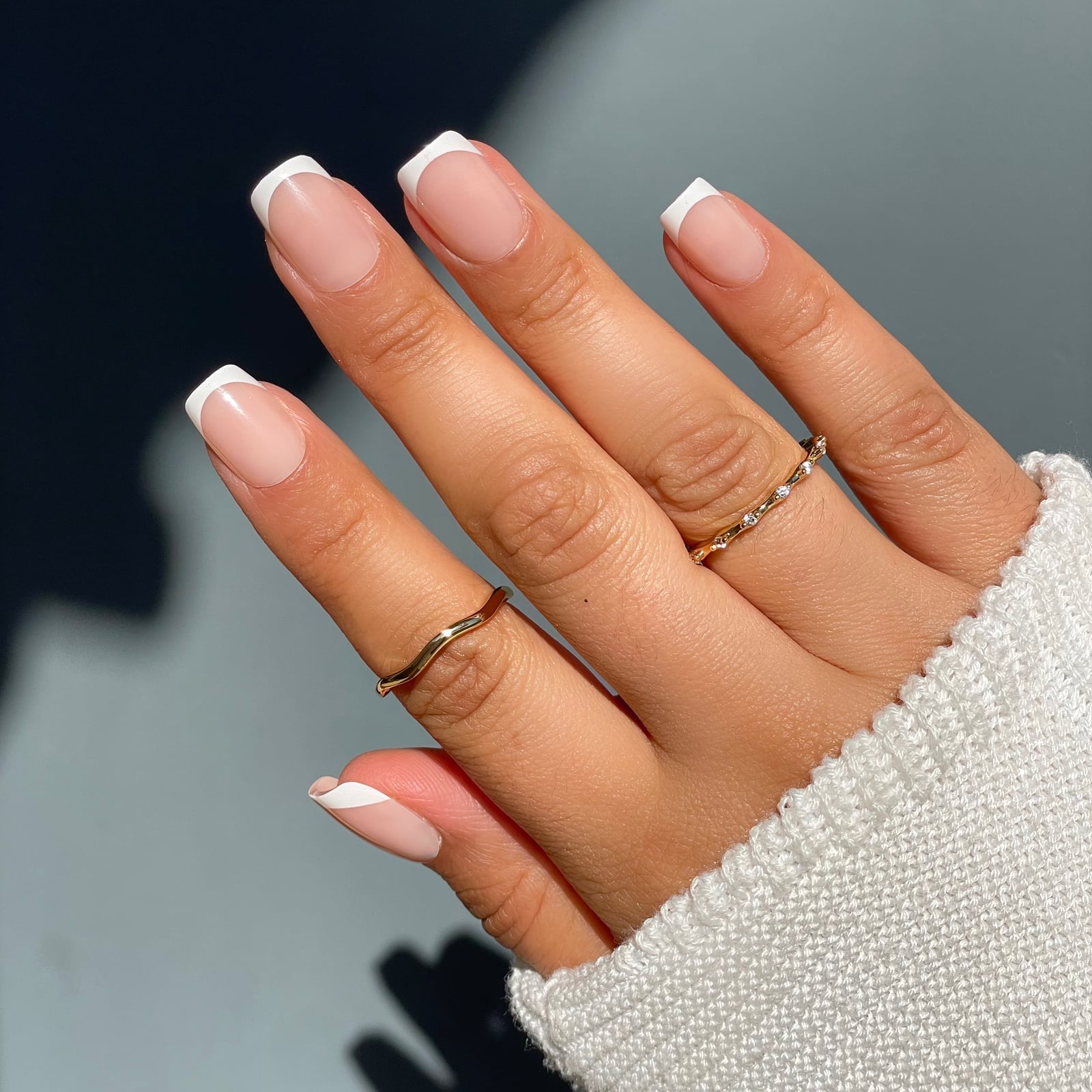 Sheer Nude Pink Square French Manicure Sheer Nude Pink Square French Manicure — Square Nails