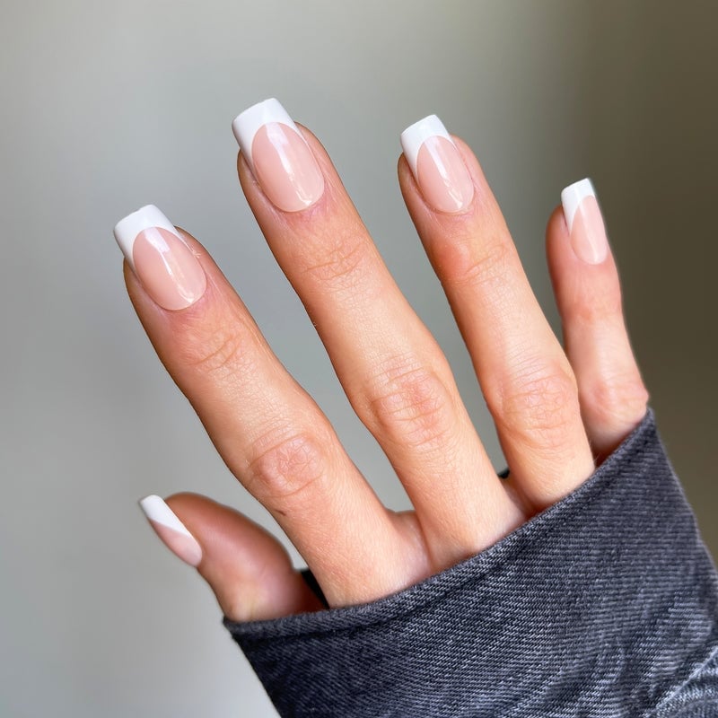 Medium Square French Manicure Medium Square French Manicure — Square Nails