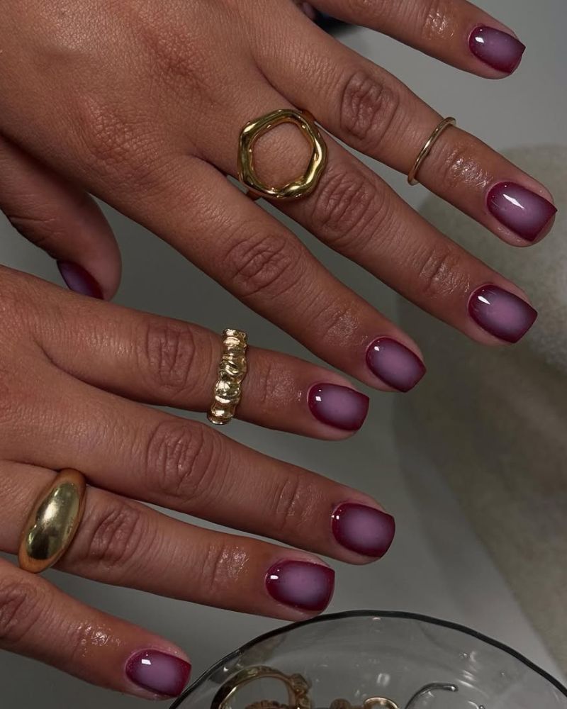 Short Square Nails With Gold Glitter French Tips, Glossy Short Square Nails With Gold Glitter French Tips, Glossy