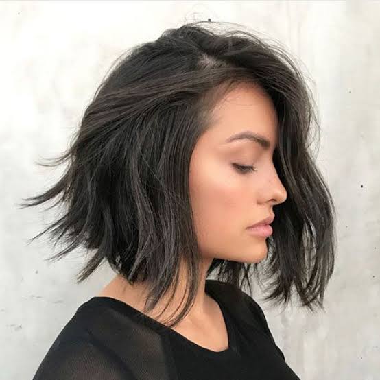 Dark Brown Choppy Bob With Textured Waves Dark Brown Choppy Bob With Textured Waves — Textured Bob