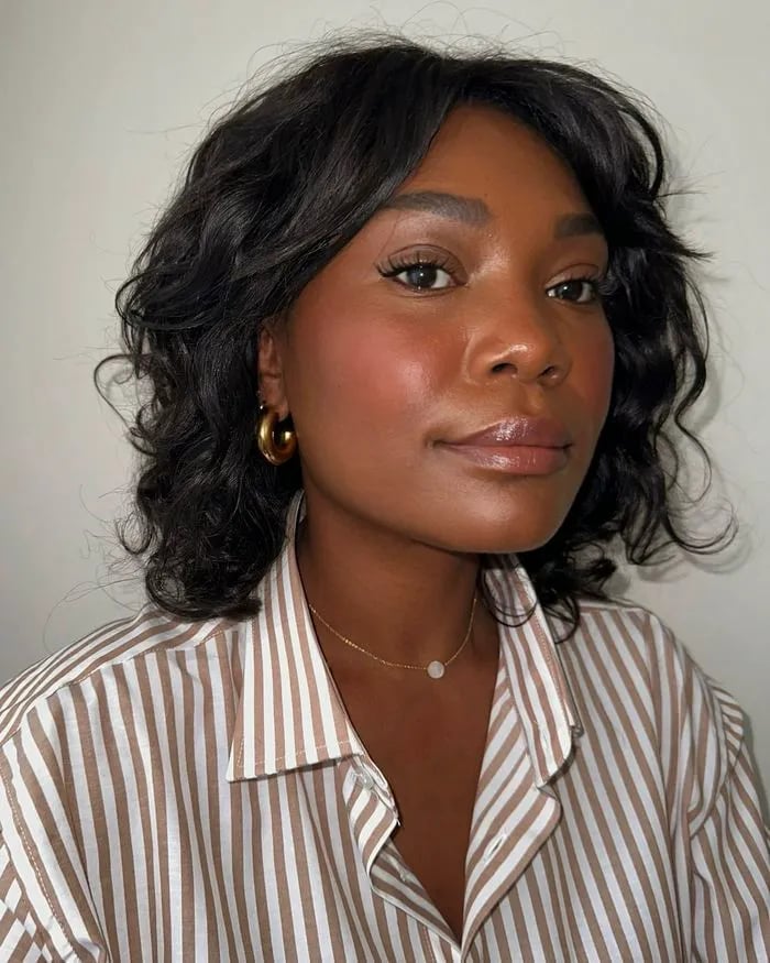 Dark Brown Bob With Face Framing Bangs Dark Brown Bob With Face Framing Bangs — Textured Bob
