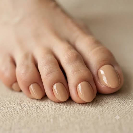 Short Almond Light Beige Nude Toes Short Almond Light Beige Nude Toes — Toe Nails