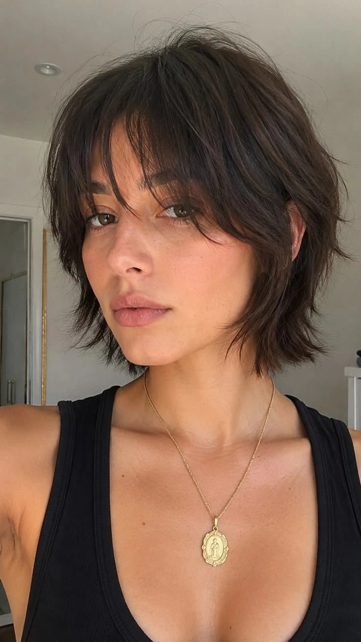 Chin Length Shag With Choppy Layers — Trendy Haircuts