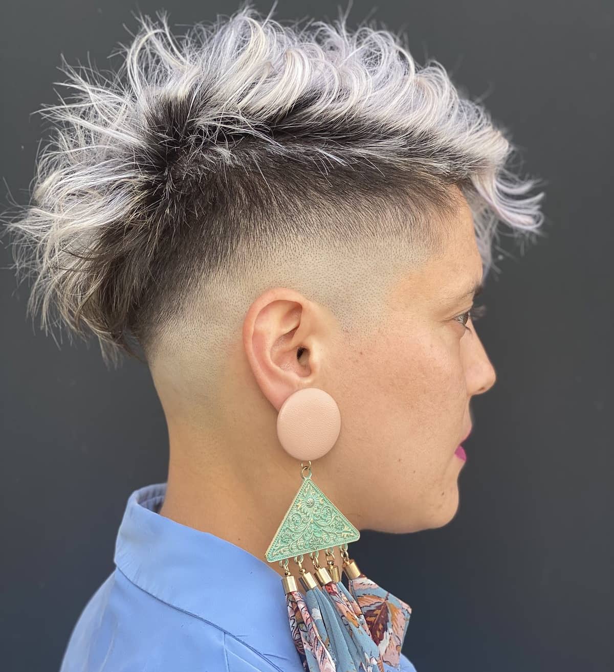 Spiky Platinum Blonde Undercut Pixie