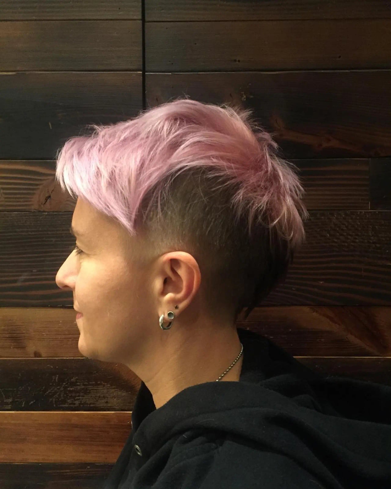 Pastel Pink Pixie With Spiky Top — Undercut Pixie