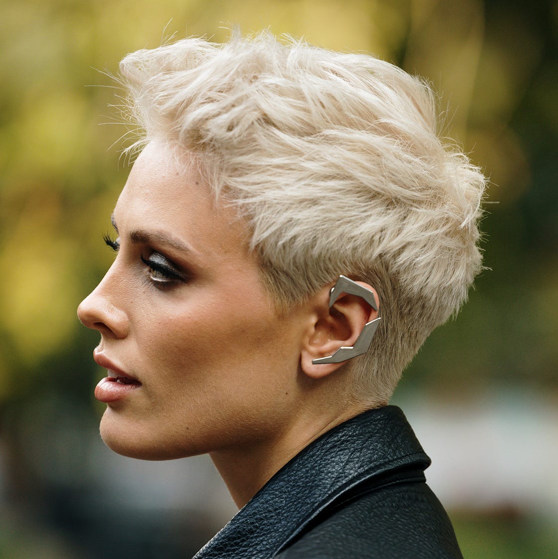 Platinum Blonde Textured Undercut Pixie