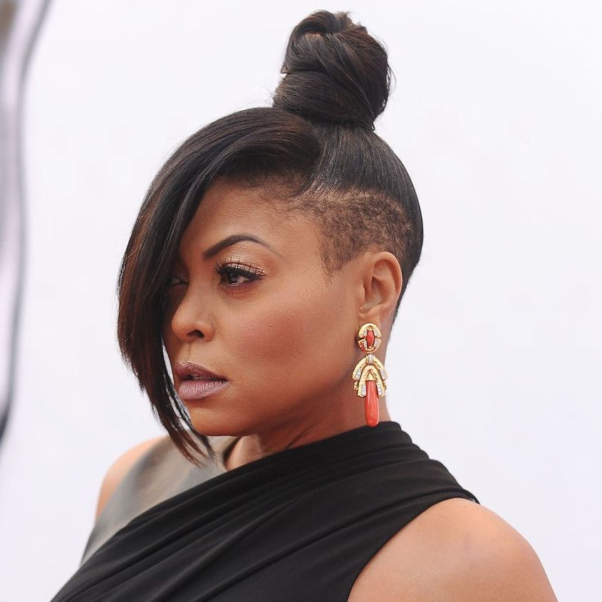 Dark Brown Top Knot With Side Swept Bangs — Updos for Short Hair