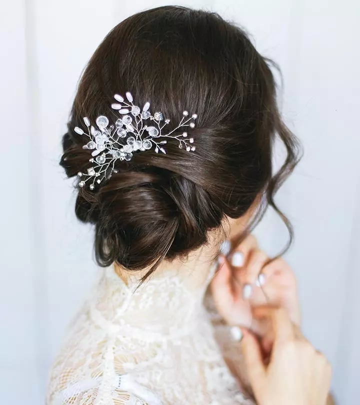 Dark Brown Softly Textured Low Bun — Updos for Short Hair
