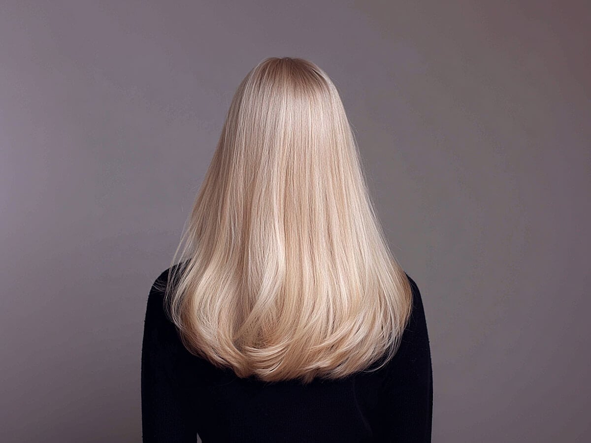 Mid-Back Creamy Vanilla Blonde Straight Blowout Mid-Back Creamy Vanilla Blonde Straight Blowout