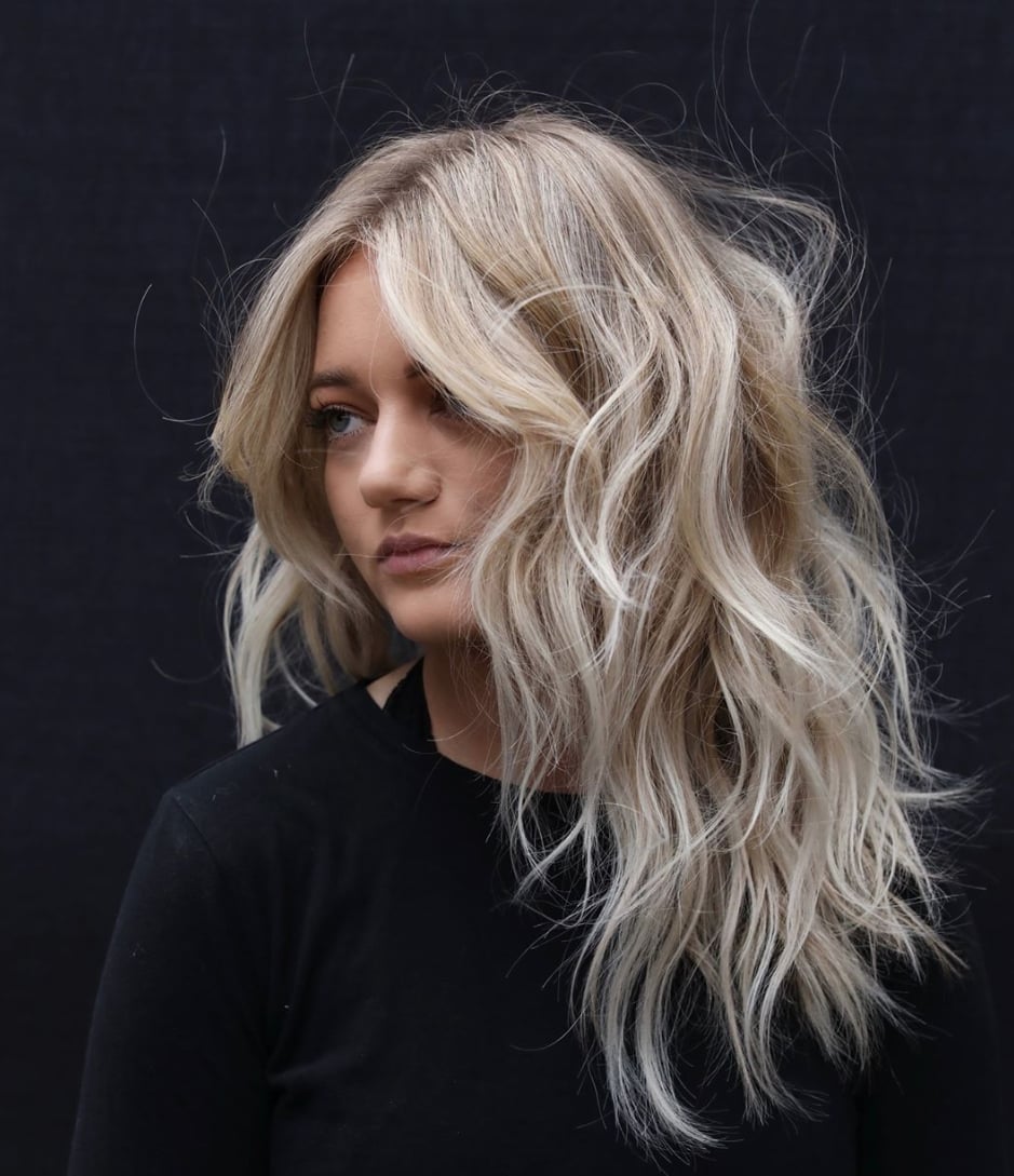 Mid-Back Ashy Vanilla Blonde With Platinum Highlights Mid-Back Ashy Vanilla Blonde With Platinum Highlights