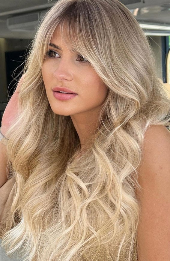 Long Vanilla Blonde With Face-Framing Layers Long Vanilla Blonde With Face-Framing Layers