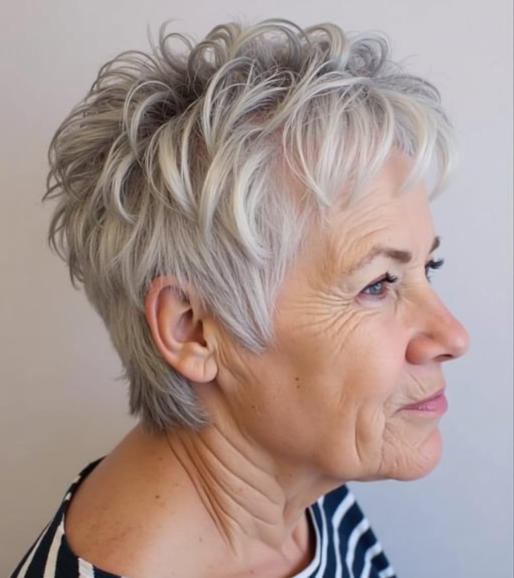 Gray Blonde Pixie With Wispy Bangs — Very Short Haircuts