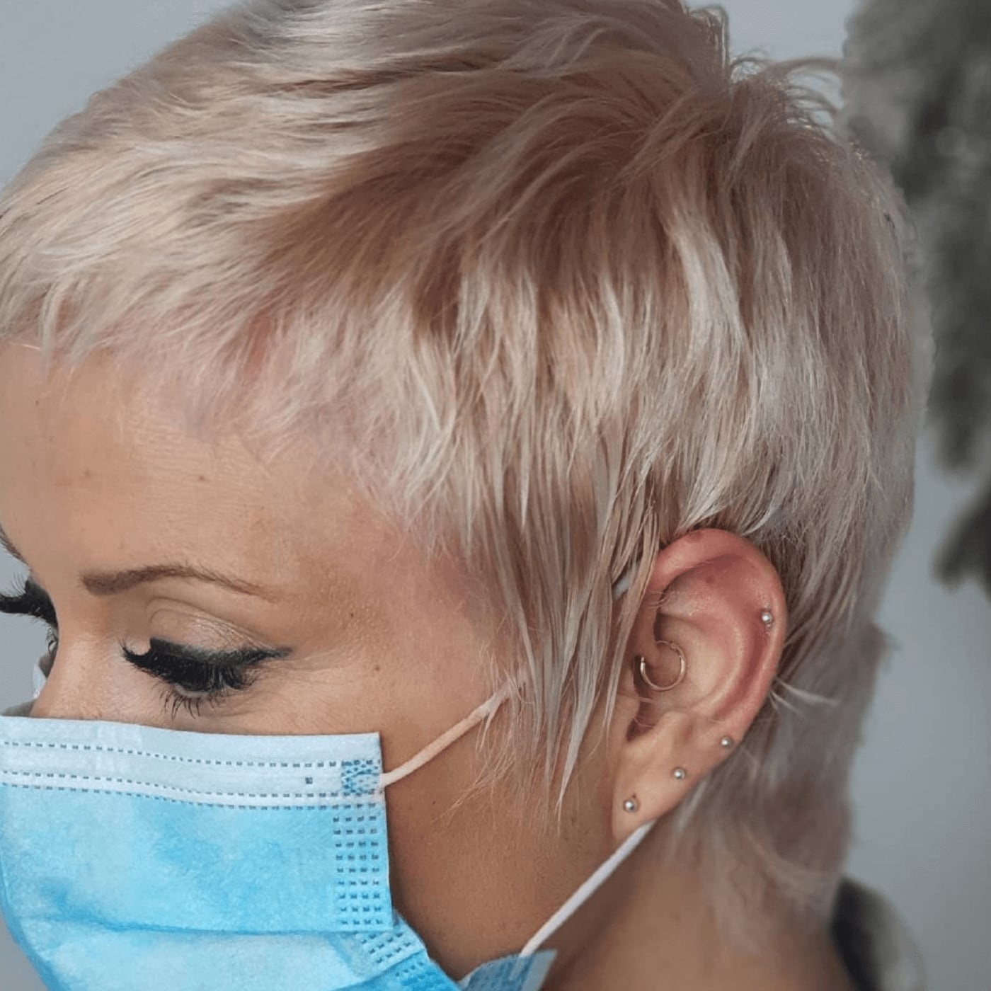 Ash Blonde Pixie With Textured Layers, Ear — Very Short Haircuts