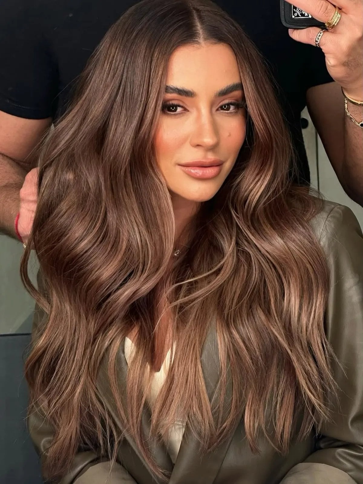 Mid-Back Mocha Brown With Caramel Highlights — Warm Brown Hair