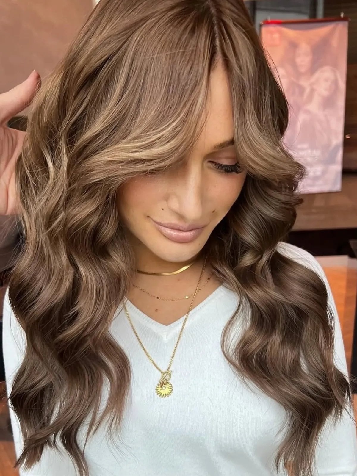 Collarbone Warm Brown With Subtle Highlights — Warm Brown Hair