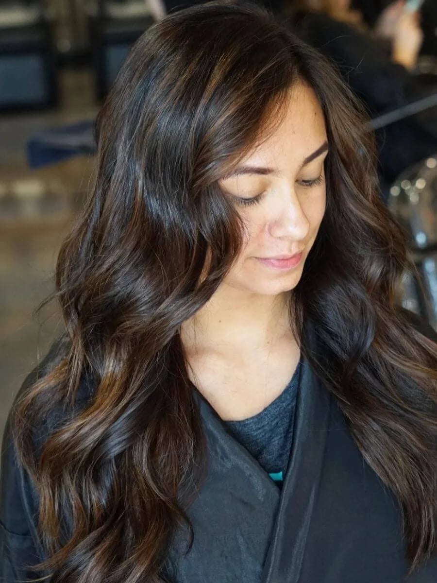 Back View Dark Brown With Mahogany Undertones — Warm Brown Hair
