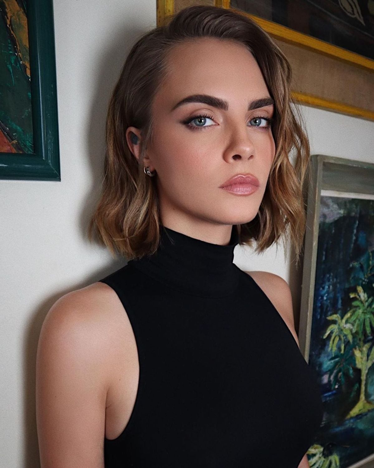 Glossy Light Brown Bob With Waves — Wavy Bob