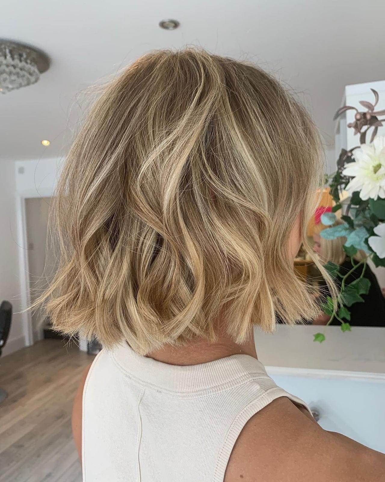 Blonde Balayage Bob With Face Framing — Wavy Bob