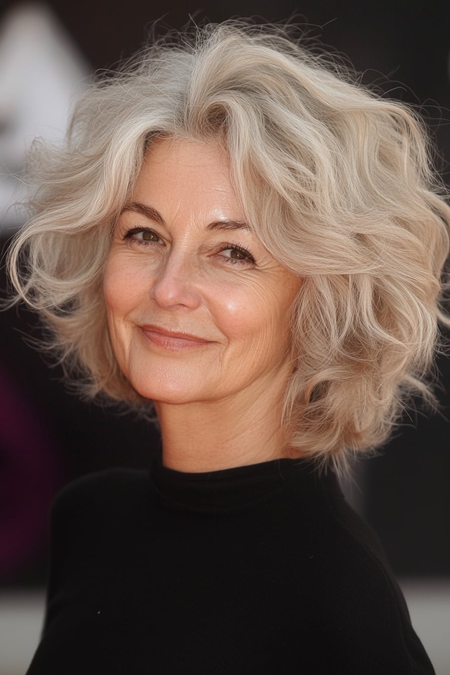 Voluminous Ash Blonde Bob — Wavy Bob