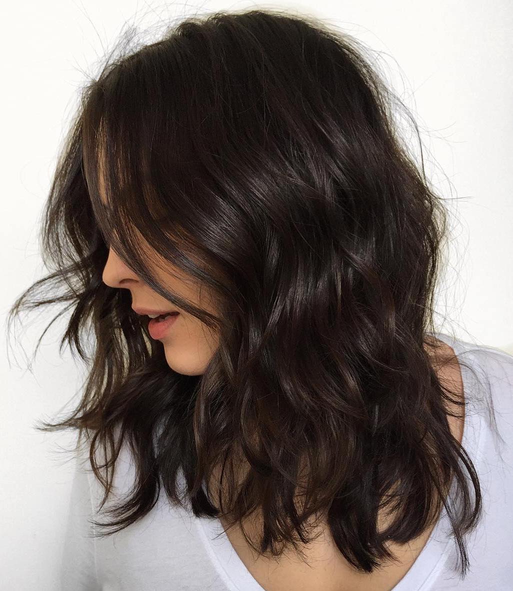 Shoulder Length Lob With Natural Waves Shoulder Length Lob With Natural Waves — Wavy Haircuts