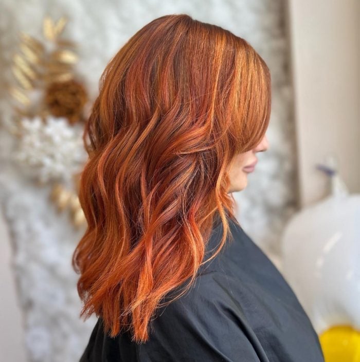 Collarbone Copper With Lighter Highlights Collarbone Copper With Lighter Highlights — Winter Hair Colors