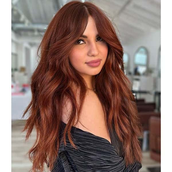 Mid-Back Deep Auburn With Red Copper Mid-Back Deep Auburn With Red Copper — Winter Hair Colors