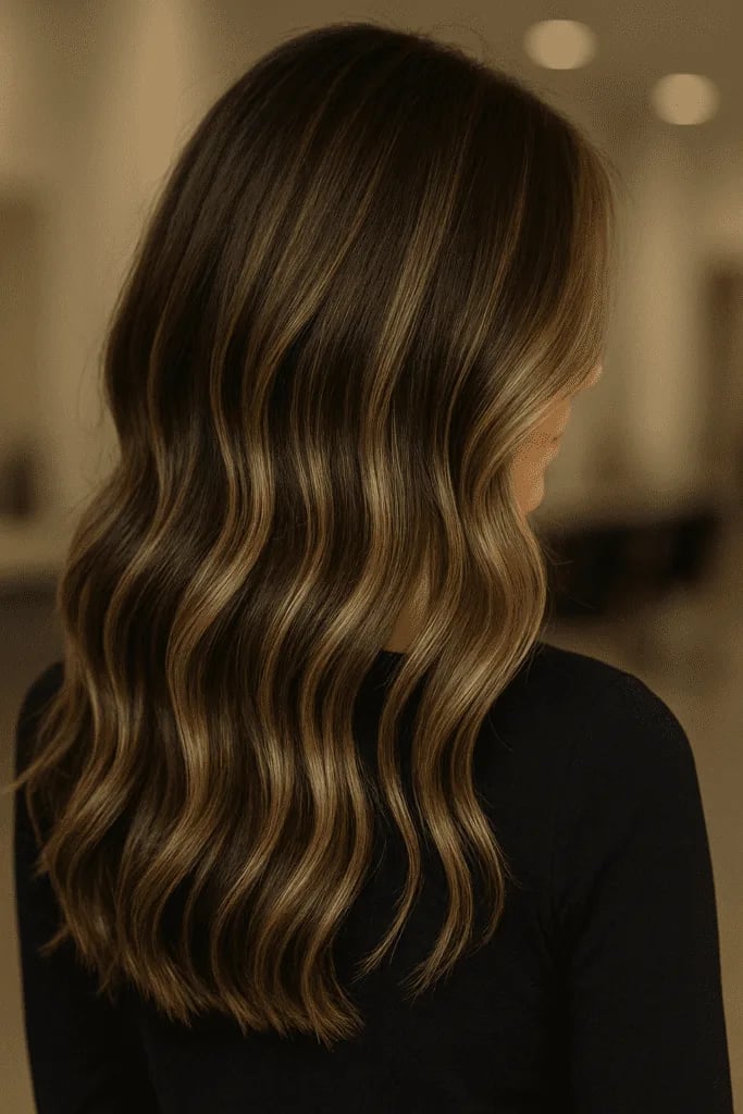 Mid-Back Brown With Blonde Highlights — Winter Highlights