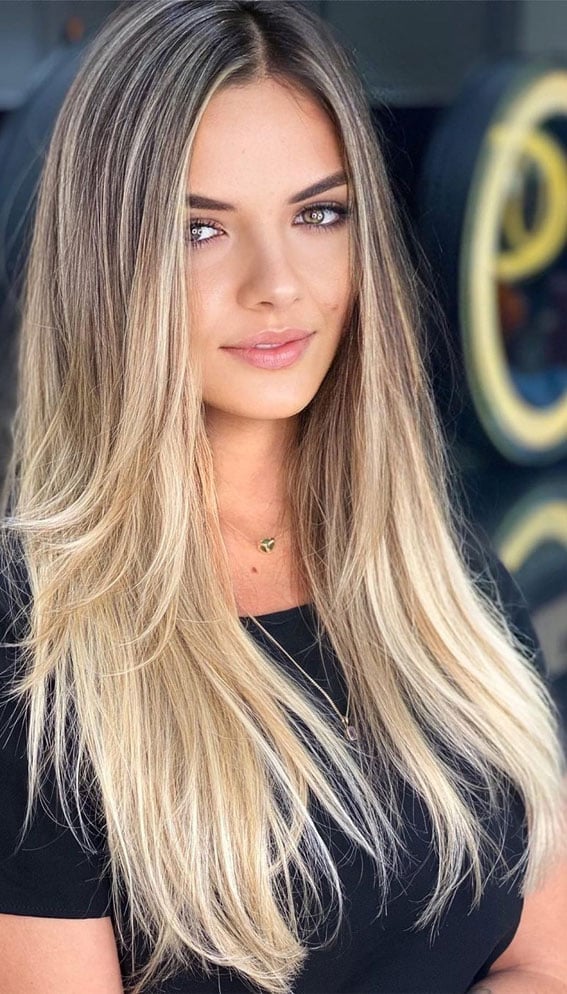 Mid-Back Dark Blonde With Ash Blonde Highlights — Winter Highlights